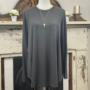 Curvy Girl Grey Crew Neck Long Sleeve!